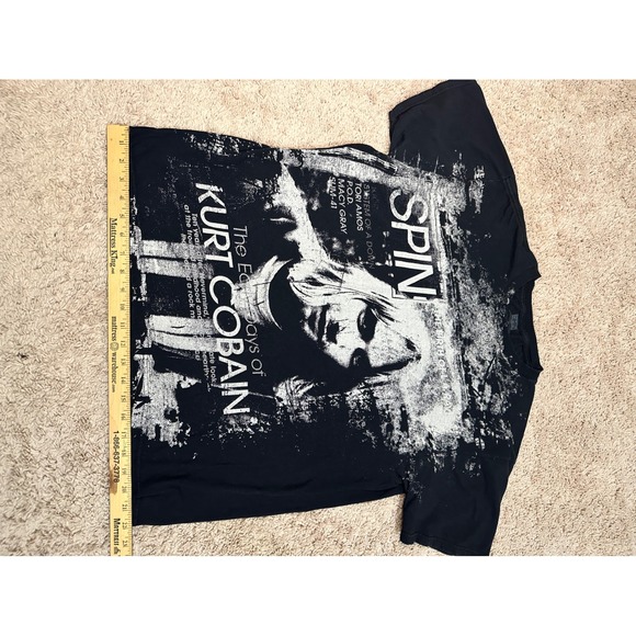 Spin Magazine Nirvana Kurt Cobain The Early Days Graphic TShirt Black XL Grunge - Picture 3 of 8